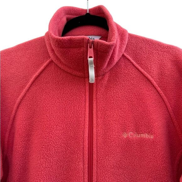 Columbia Women's Coral Pink Fleece Zip Up Sweater Jacket Size Medium - Picture 5 of 7